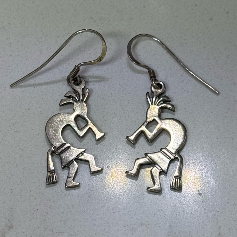 Sterling Silver Kokopelli Earrings